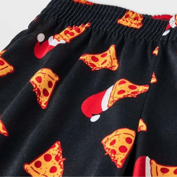 🆕 Cat & Jack Boys Christmas Holiday Pizza Slice 2 Piece Pajama Sleep Set Small - Picture 4 of 7